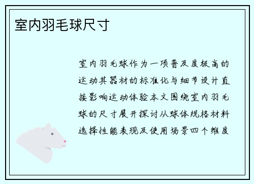 室内羽毛球尺寸